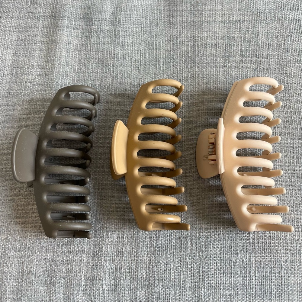 Set of 3 Claw Hair Clips | Shades of Brown
